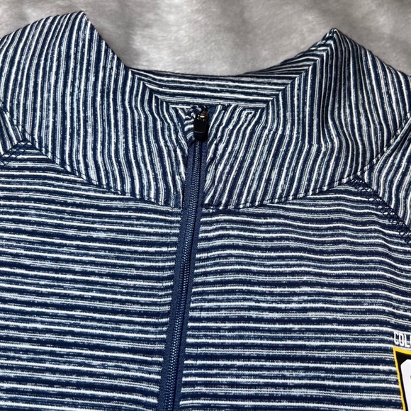 New Era Columbus Crew 1/4 Zip Mens XL Blue Sriped Pullover Long Sleeve MLS - Picture 15 of 15